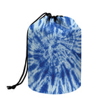 Blue Tie Dye Print Drawstring Makeup Bag