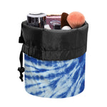 Blue Tie Dye Print Drawstring Makeup Bag