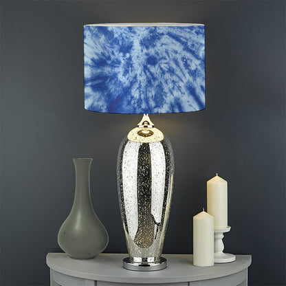 Blue Tie Dye Print Drum Lamp Shade