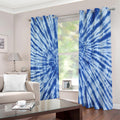 Blue Tie Dye Print Extra Wide Grommet Curtains