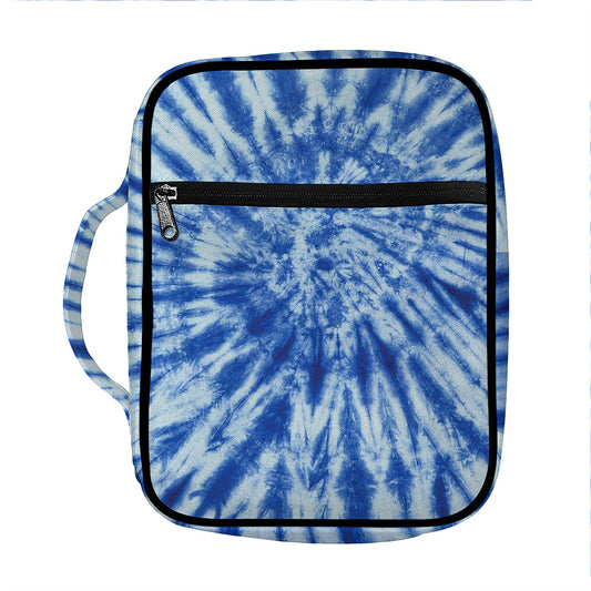 Blue Tie Dye Print Front Pocket Bible Bag