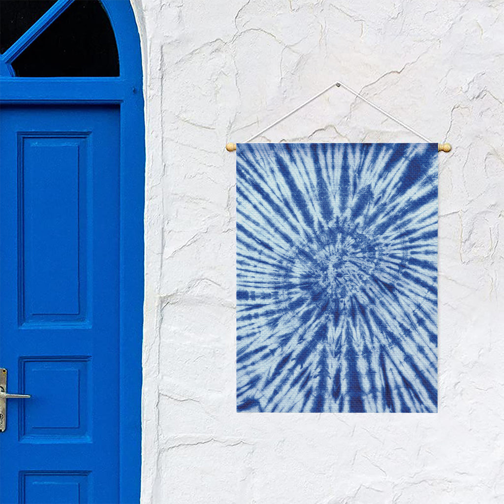 Blue Tie Dye Print Garden Flag