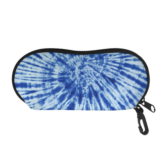 Blue Tie Dye Print Glasses Case