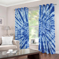Blue Tie Dye Print Grommet Curtains