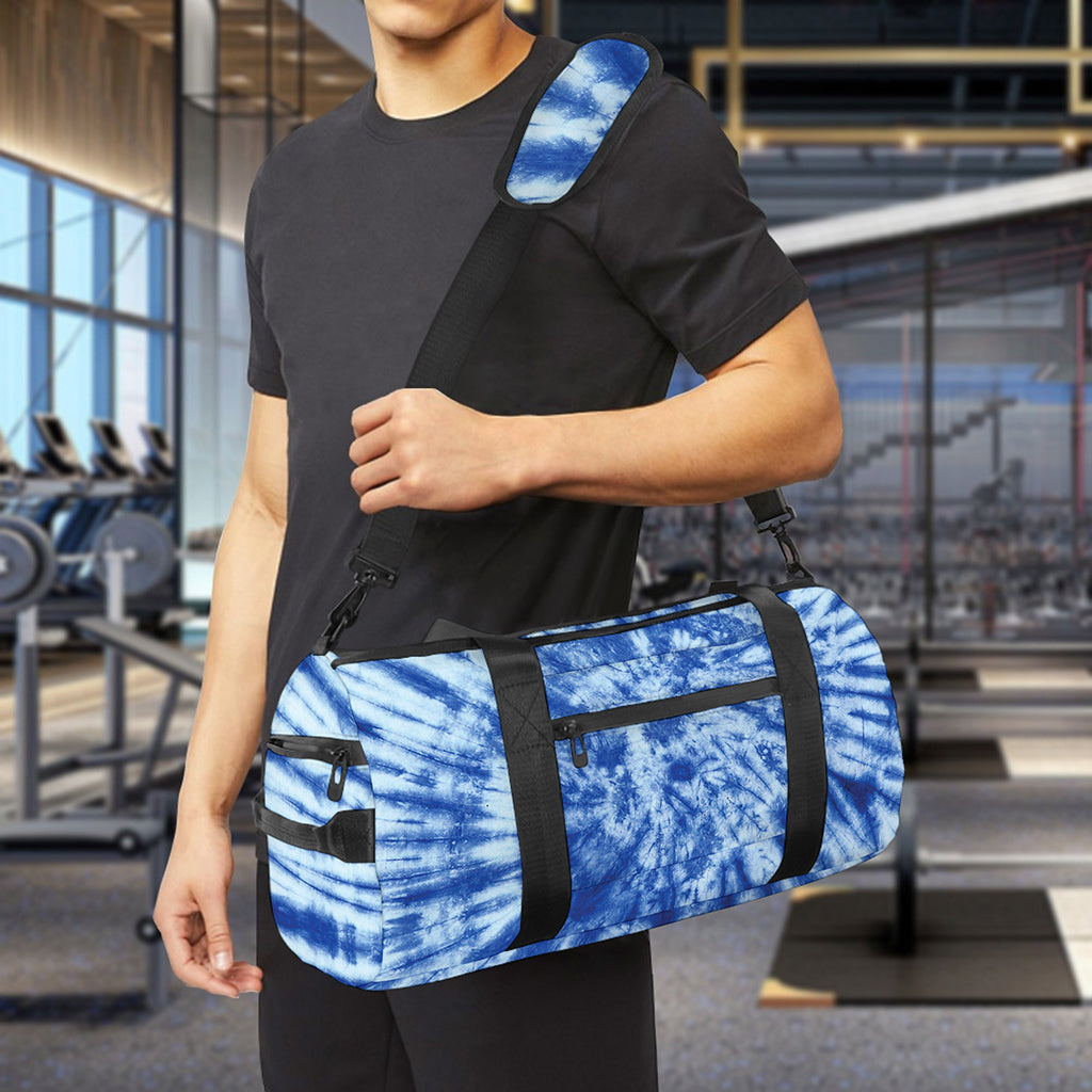 Blue Tie Dye Print Gym Bag
