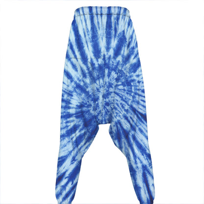 Blue Tie Dye Print Hammer Pants