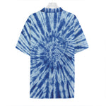 Blue Tie Dye Print Hawaiian Shirt