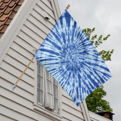 Blue Tie Dye Print House Flag