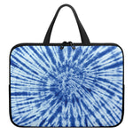 Blue Tie Dye Print Laptop Sleeve With Handle