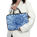 Blue Tie Dye Print Laptop Sleeve With Handle