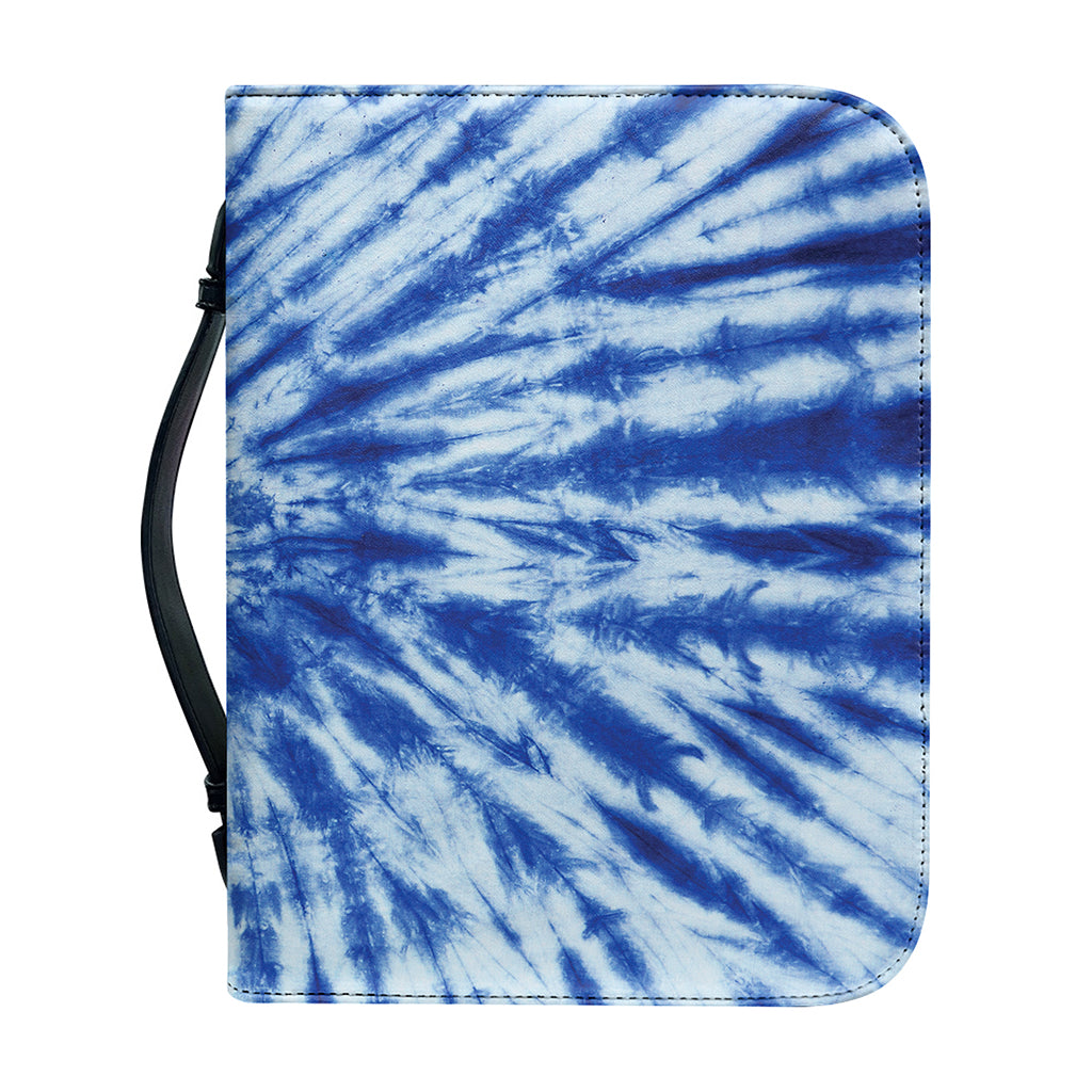 Blue Tie Dye Print Leather Bible Cover