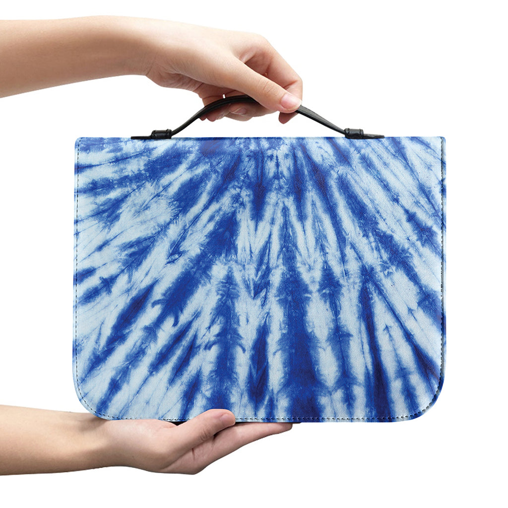 Blue Tie Dye Print Leather Bible Cover