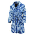 Blue Tie Dye Print Men's Bathrobe