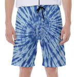 Blue Tie Dye Print Men's Beach Shorts
