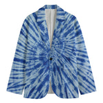 Blue Tie Dye Print Men's Blazer