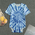 Blue Tie Dye Print Men's Bodysuit