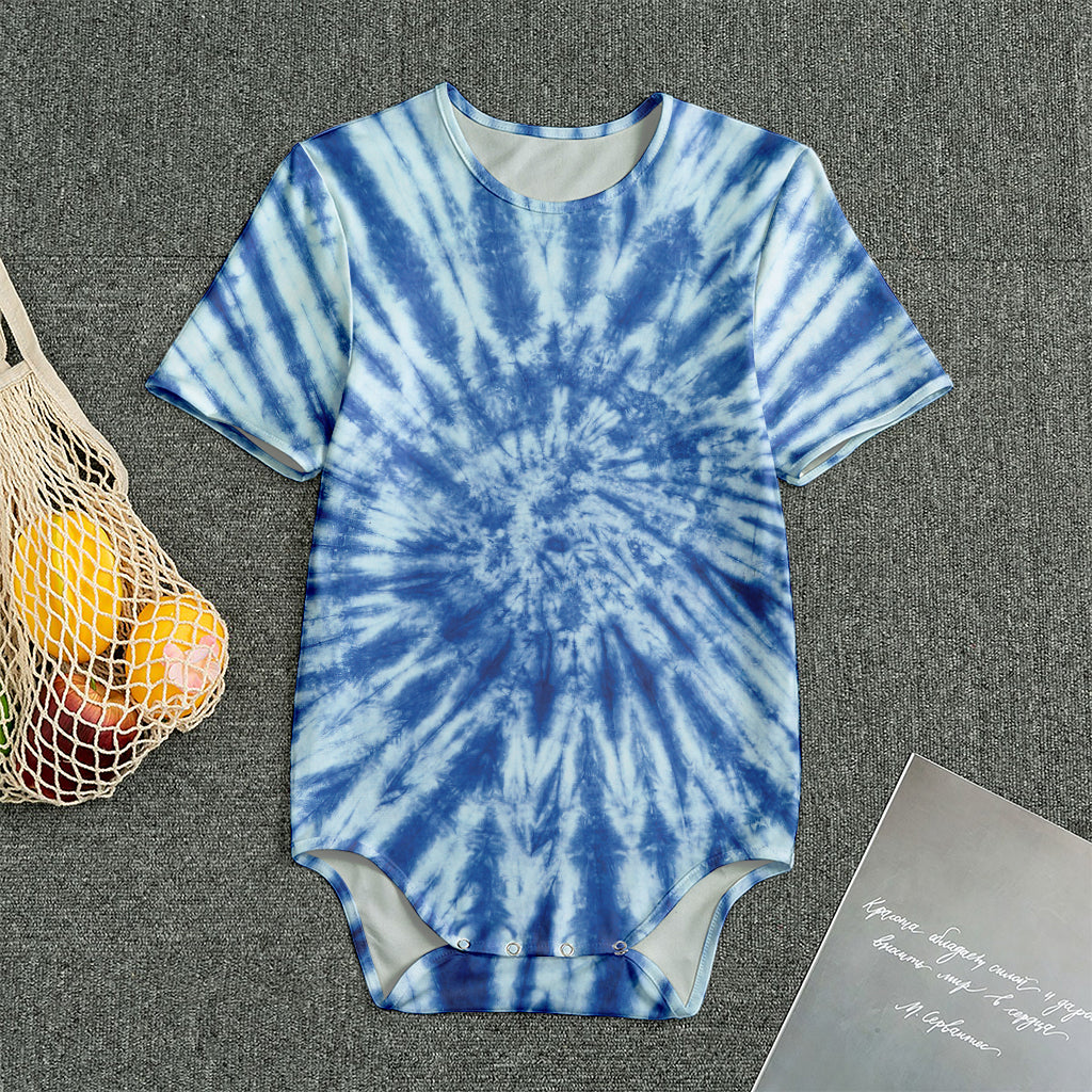 Blue Tie Dye Print Men's Bodysuit