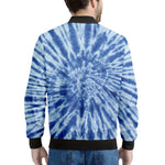 Blue Tie Dye Print Men's Bomber Jacket