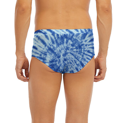Blue Tie Dye Print Men's Briefs