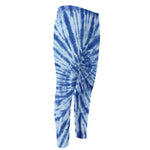 Blue Tie Dye Print Men's Compression Pants