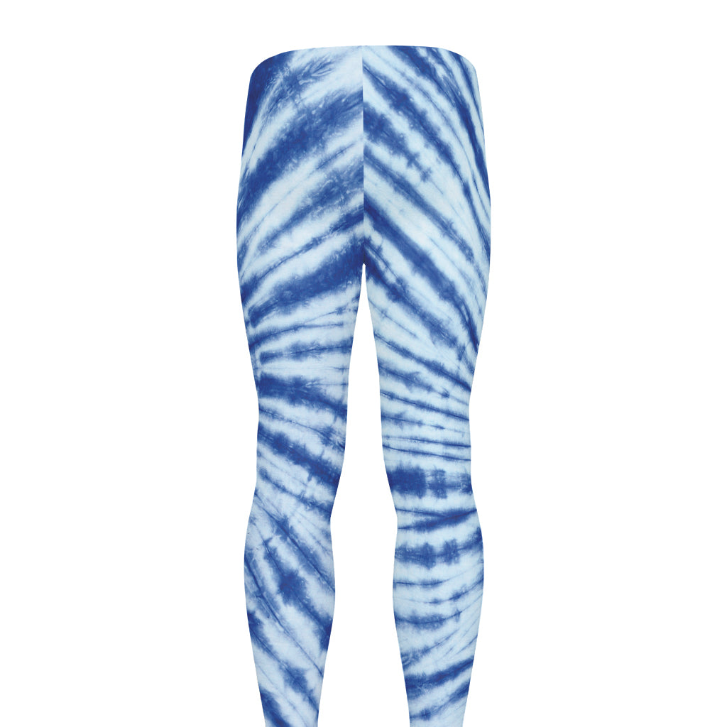 Blue Tie Dye Print Men's leggings