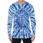 Blue Tie Dye Print Men's Long Sleeve T-Shirt