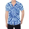 Blue Tie Dye Print Men's Shirt