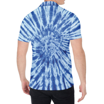 Blue Tie Dye Print Men's Shirt