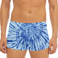 Blue Tie Dye Print Men's Short Boxer Briefs