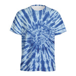 Blue Tie Dye Print Men's Sports T-Shirt