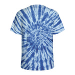 Blue Tie Dye Print Men's Sports T-Shirt