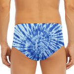 Blue Tie Dye Print Men's Triangle Swim Briefs