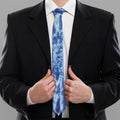Blue Tie Dye Print Necktie