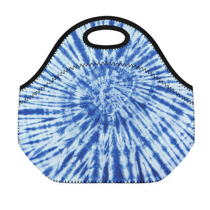 Blue Tie Dye Print Neoprene Lunch Bag