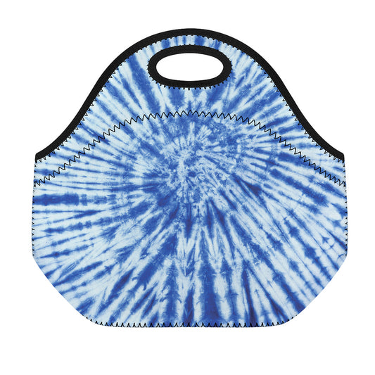 Blue Tie Dye Print Neoprene Lunch Bag