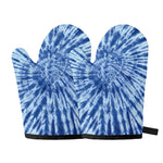 Blue Tie Dye Print Oven Mitts