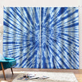 Blue Tie Dye Print Pencil Pleat Curtains