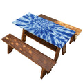 Blue Tie Dye Print Picnic Table Cover