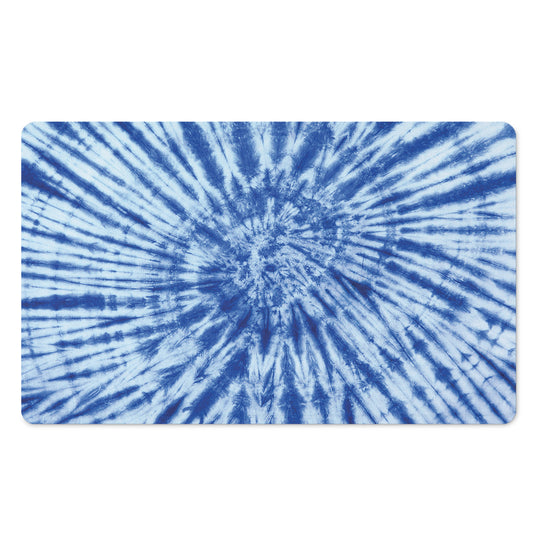 Blue Tie Dye Print Polyester Doormat