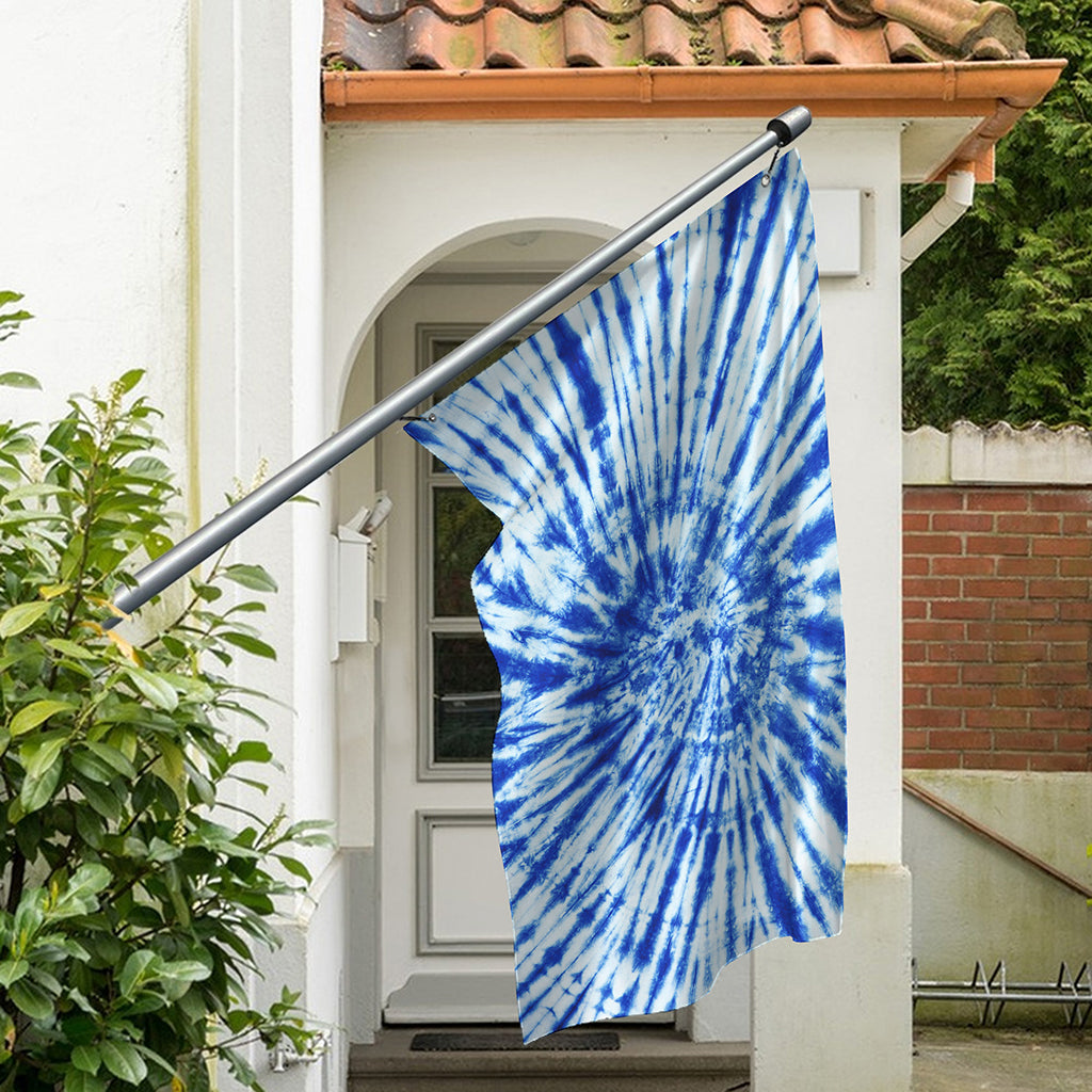 Blue Tie Dye Print Polyester Flag