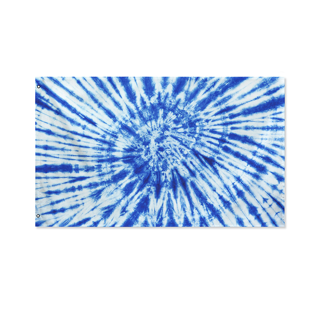 Blue Tie Dye Print Polyester Flag
