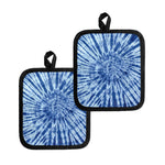 Blue Tie Dye Print Pot Holders