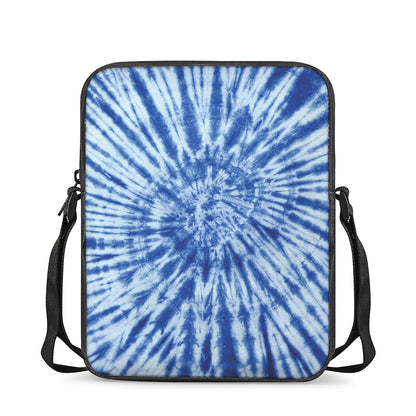 Blue Tie Dye Print Rectangular Crossbody Bag