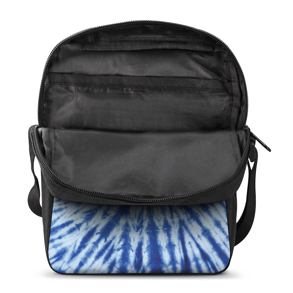 Blue Tie Dye Print Rectangular Crossbody Bag
