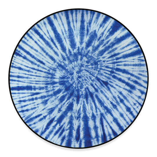 Blue Tie Dye Print Round Floor Mat