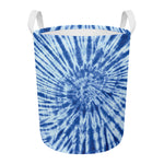 Blue Tie Dye Print Round Laundry Basket
