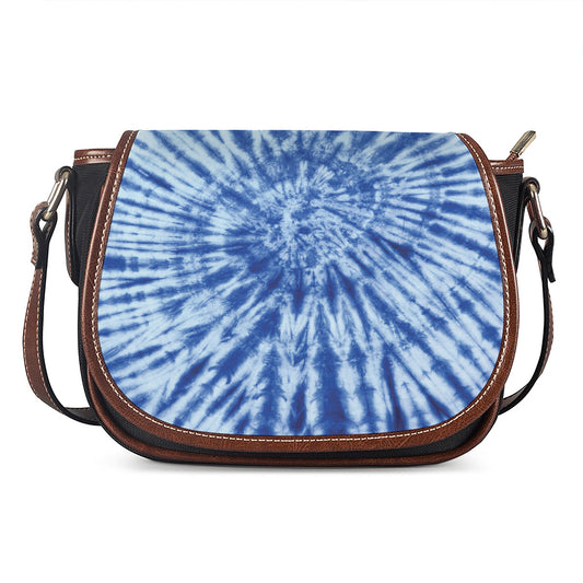 Blue Tie Dye Print Saddle Bag