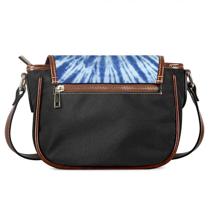 Blue Tie Dye Print Saddle Bag