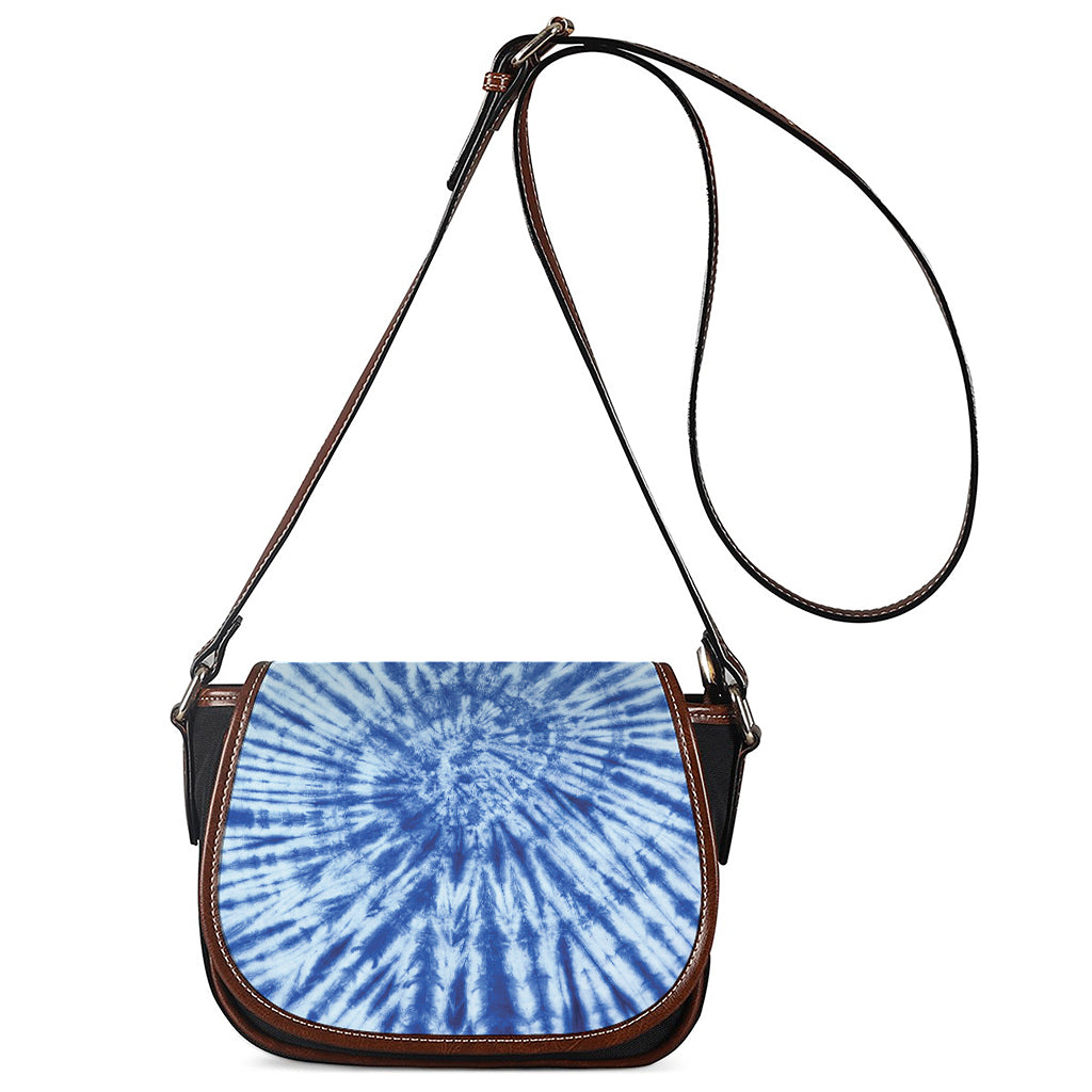 Blue Tie Dye Print Saddle Bag
