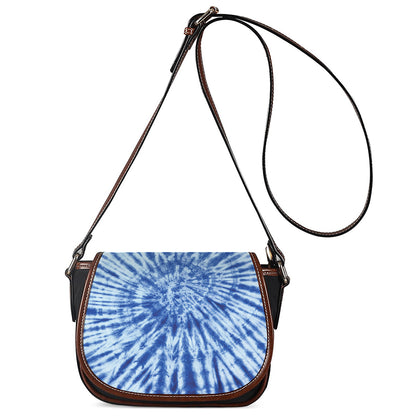 Blue Tie Dye Print Saddle Bag